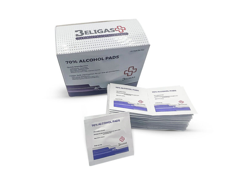 Beligas 70% Alcohol Pads <p class="fgs"> 100 Pads Per Box</p> - Image 2